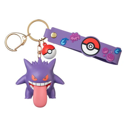 Genuine Pokémon Keychain Figures – Morpeko, Gengar, Meowth, Cubone & Jigglypuff Anime Action Toy Keyring Fragrance Pendant Gift