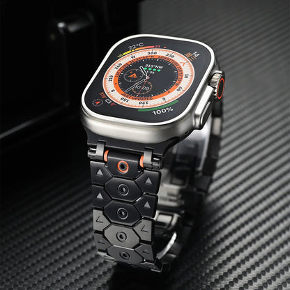 Luxury Titanium Metal Strap for Apple Watch — Stainless Steel Bracelet for Series 5-10 Ultra 2 (42mm-49mm)