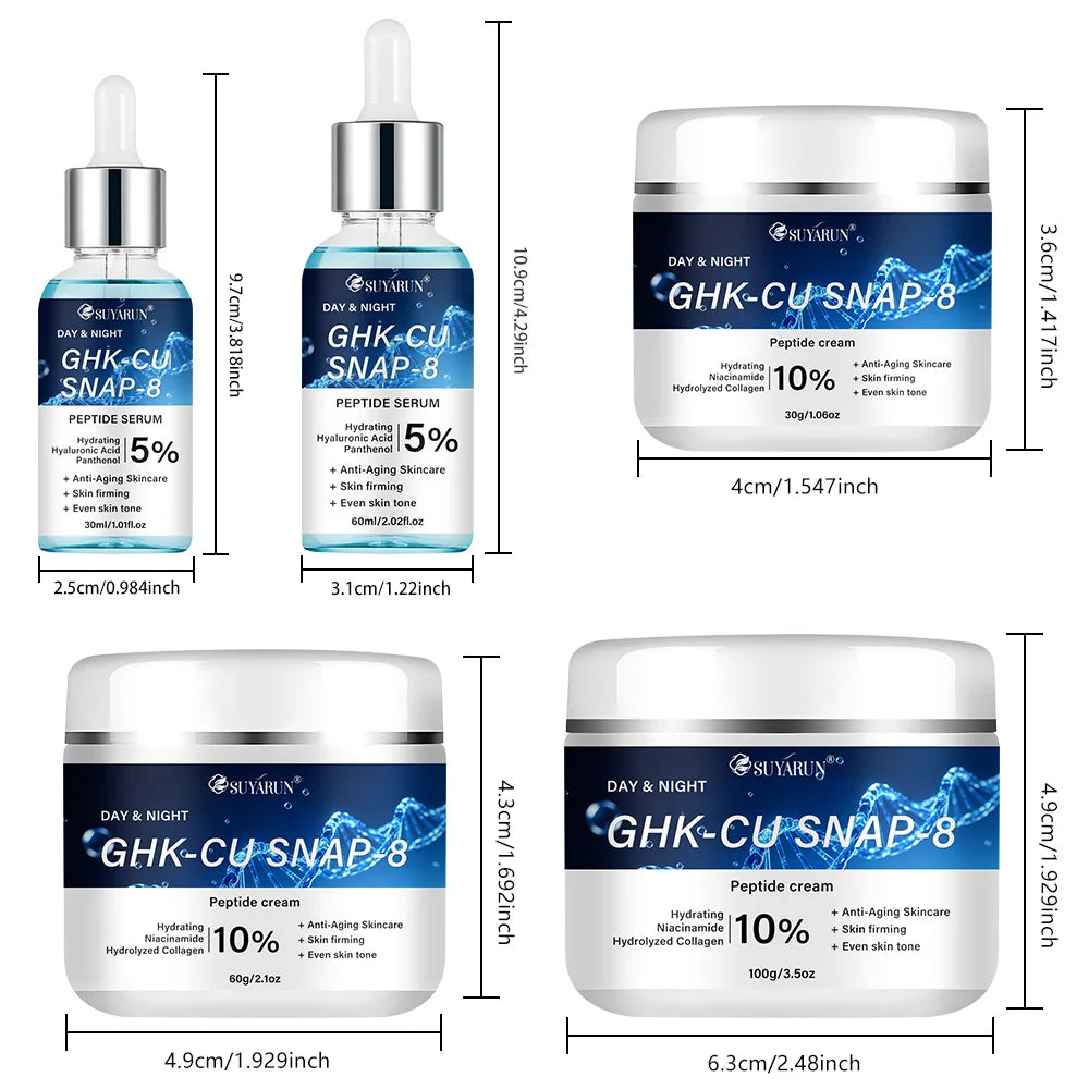 SUYARUN GHK-Cu SNAP-8 Cream & Serum - Anti-Aging Facial Moisturizer for Firming & Hydrating All Skin Types
