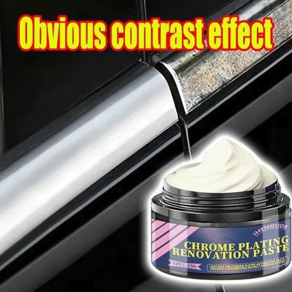 55g Chrome Plating Polish Paste – Metal Rust Remover & Shine Enhancer for Car Trim, Door Handles and Reflective Strips
