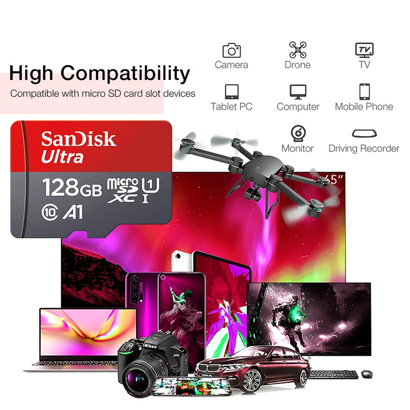 Ultra Micro TF SD Card — 32GB 64GB 128GB 256GB Mini SD Flash Memory Card for Phone