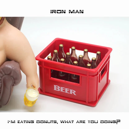 12cm Avengers Iron Man Fat Boy Figure – Cute Anime Action Toy for Desktop, Car Decor & Children’s Collection