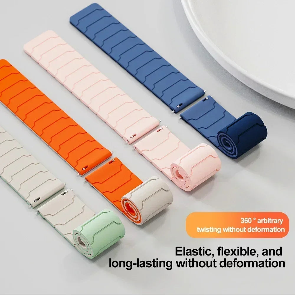 22mm Magnetic Silicone Watch Strap for NORTH EDGE APACHE-46 – Sport Replacement Wristband Bracelet Accessories