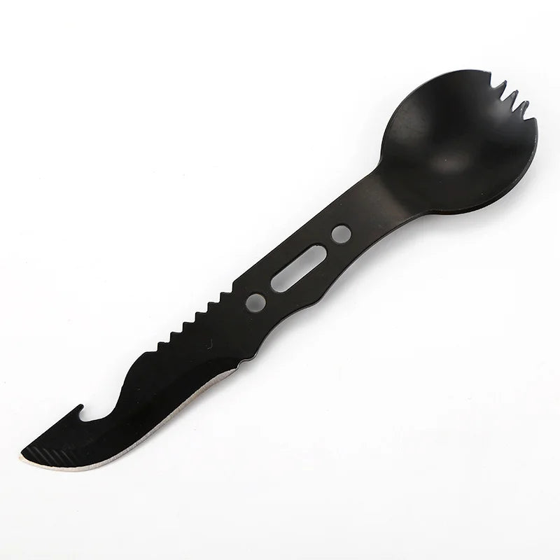Portable Camping Cutlery Set - Stainless Steel Knife Fork Spoon Multi-Function Picnic Tableware Outdoor Gear