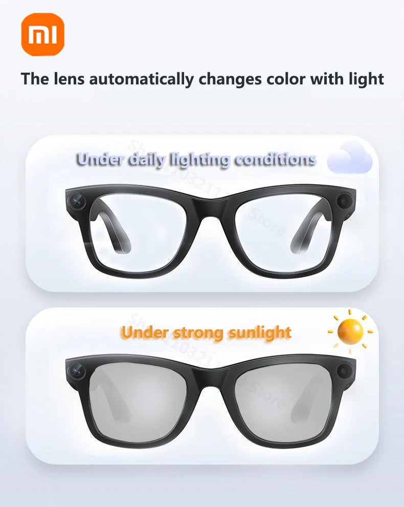 Xiaomi G300 800W Pixel Smart Glasses – AI HD Video Recording, Voice Calls, Translation, and Photochromic Lenses