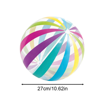 2-Pack 15.35-Inch Colorful Striped Transparent Inflatable Beach Balls — Fun Set for Beach & Pool Party Games