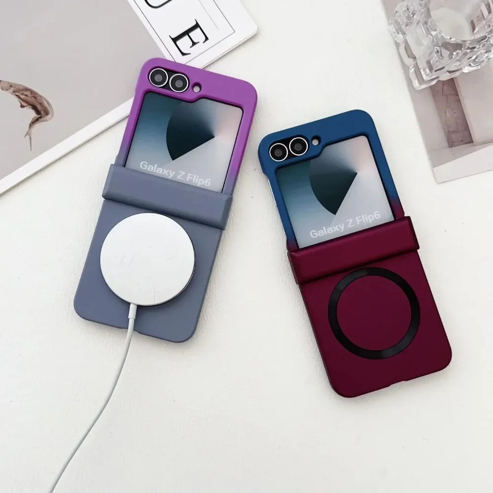 Samsung Galaxy Z Flip 3–7 FE Magnetic Case - Gradient MagSafe-Compatible Hard Shell with Hinge Protection