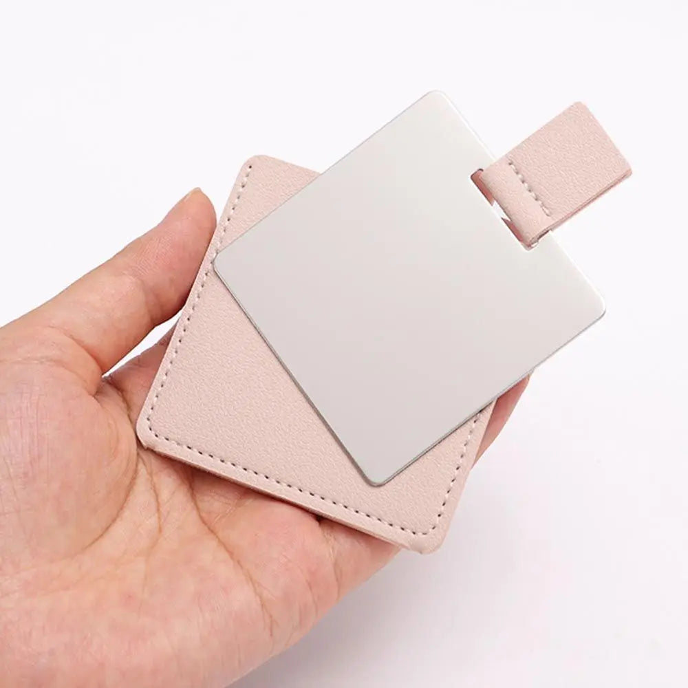 Ultra-Thin Stainless Steel Makeup Mirror - Mini Portable Pocket Hand Cosmetic Mirror & Personalized Beauty Gift