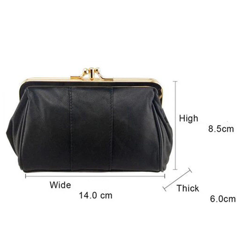 BELLO TUTTI Leather Mini Coin Purse - Women’s Small Wallet with Metal Clasp, Key Holder & Card ID Pocket