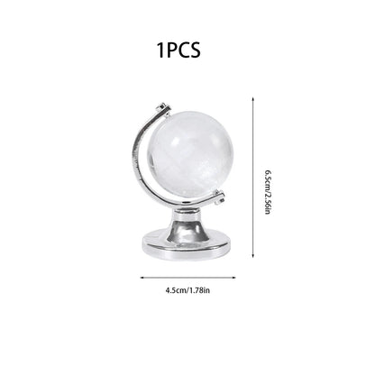 Mini Crystal Globe – Portable World Map Engraving, High Borosilicate Glass Decorative Table Art