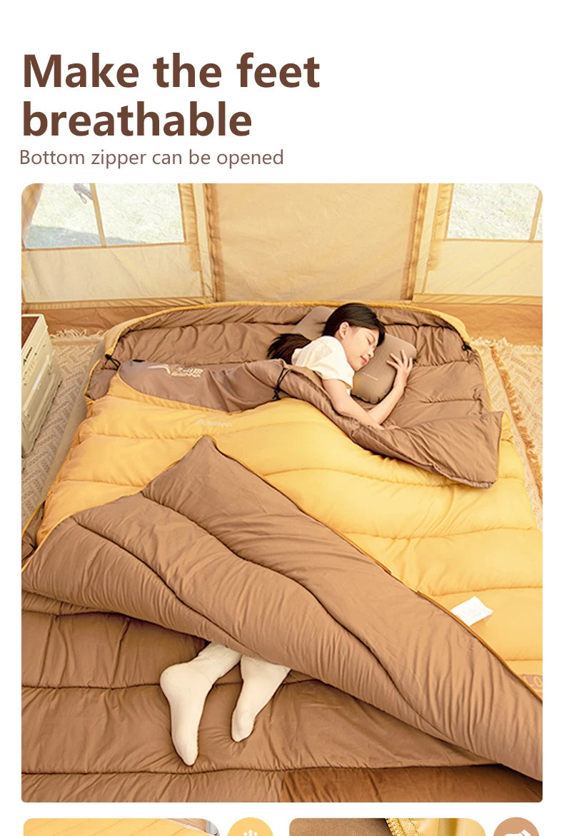 BSWOLF 2-Person Four Seasons Camping Sleeping Bag – Portable Winter Outdoor Travel & Hiking Bag