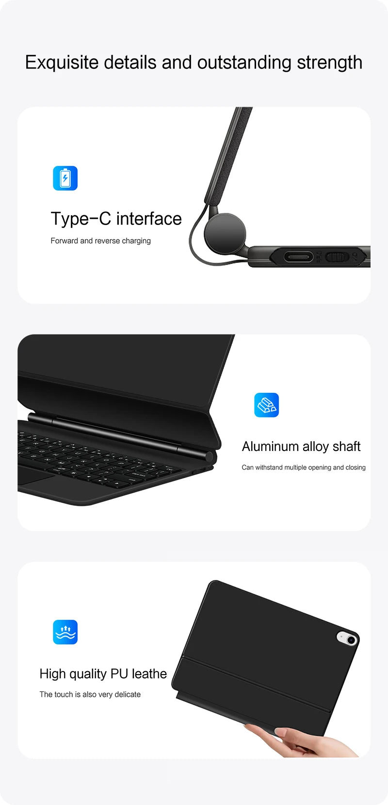 Magic Keyboard for iPad Pro 11/12.9, Air 4/5 & iPad 10th Gen – Smart Magnetic Case & Cover