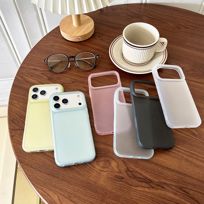Luxury Clear Matte iPhone Case - Transparent Candy Color Soft Silicone Protective Cover