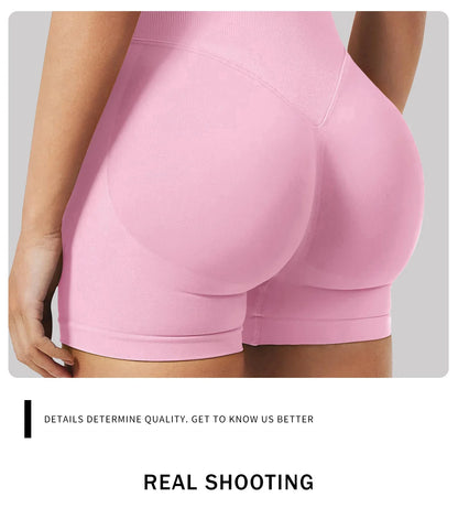 Women’s Summer Low-Waist Seamless Shorts – High-Stretch Gym, Yoga, Running & Cycling Shorts