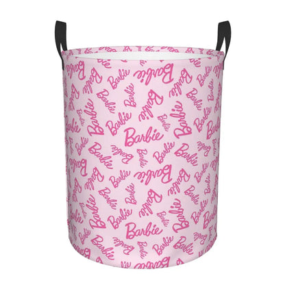 Custom Barbie Logo Laundry Basket – Collapsible Large Capacity Clothes Storage Bin, Disney Baby Hamper