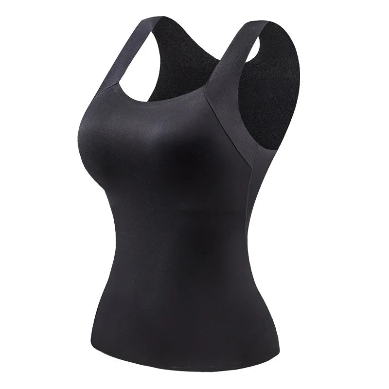 Women's Seamless Camisole with Chest Pads - Wire-Free Slim Fit Tank Top