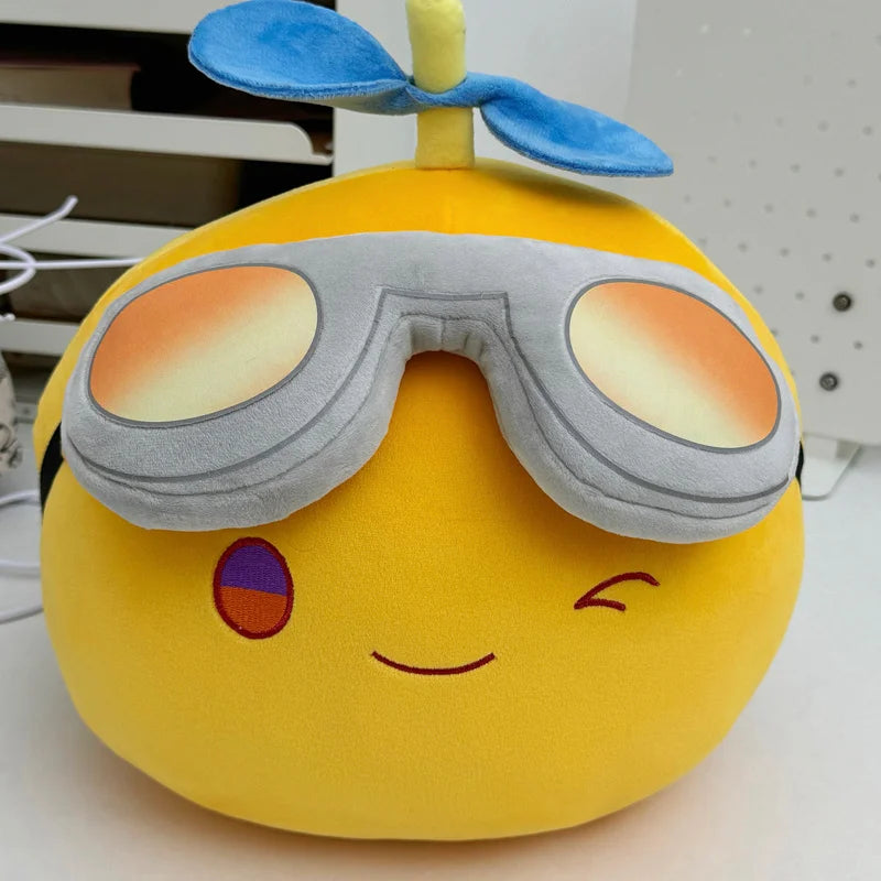 Cartoon Plush Yellow Goggles Doll Pillow – Soft Bamboo Dragonfly Cushion Toy, Cute Gift for Children