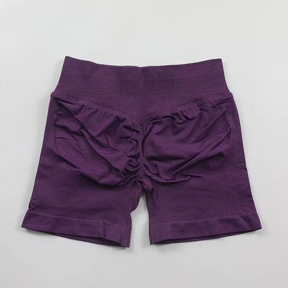 Impact Seamless Scrunch Bum Yoga Shorts – Low Ribbed Waistband, High Stretch Workout & Running Gym Shorts