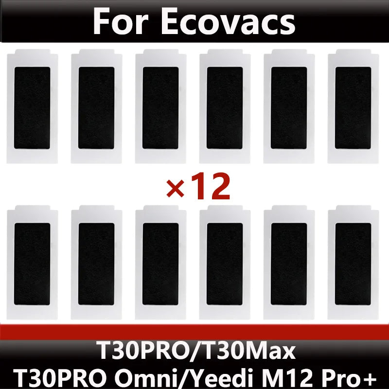 ECOVACS T30S PRO/T30 PRO OMNI & YEEDI M12 Pro+ Robot Vacuum Replacement Parts – Dust Bag, Main & Side Brush, Filter, Mop Accessories