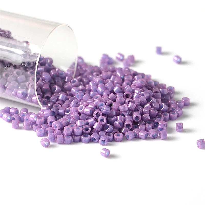 Miyuki Delica 11/0 Seed Beads - Glazed Luster Glass Beads for DIY Jewelry Making