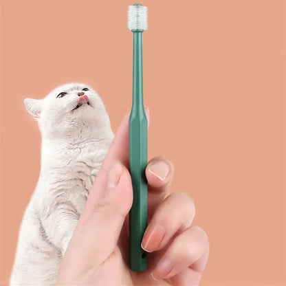 Cat Toothbrush - Soft Bristle Pet Dental Cleaning Brush for Cat Teeth Care & Grooming