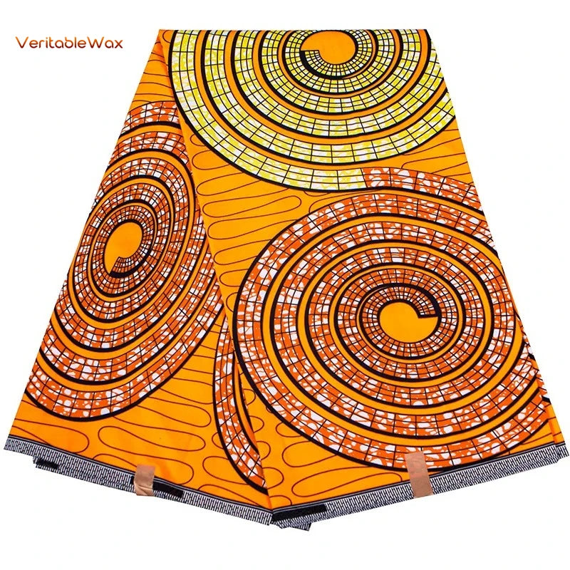 Ankara African Wax Print Fabric - Batik Pagne Polyester Material for DIY Sewing, Patchwork & Wedding Dress Craft