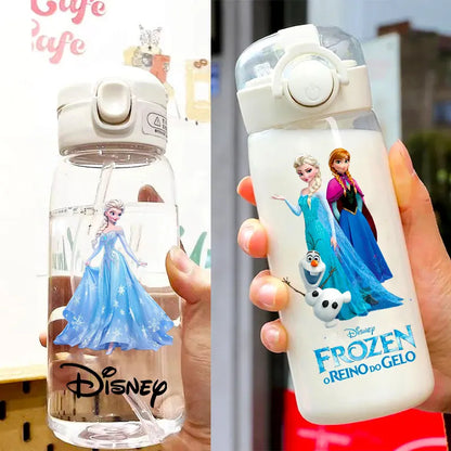 600/400ML Mermaid Princess Water Cup – Portable Transparent Plastic Sport Bottle for Kids