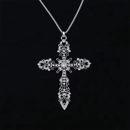 European & American Retro Gothic Cross Necklace – Unisex Hip-Hop Fashion Pendant for Men & Women, Street Style Trendsetter Jewelry Accessory