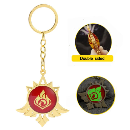 Genshin Impact Venti Eye Keychain 1:1 – Luminous Anime Cosplay Key Ring Backpack Pendant Gaming Accessories Gift