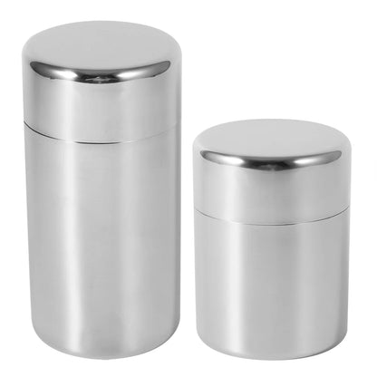 Stainless Steel Tea Leaf Canisters — Kitchen Storage Containers for Tea, Coffee & Sugar