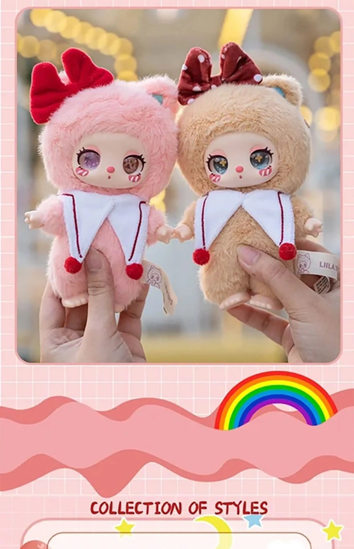 Liila Lucky Cat V3 Series Blind Box Toy – Plush Vinyl Pendant Doll, Kawaii Anime Figure Handbag Charm for Girls Gift