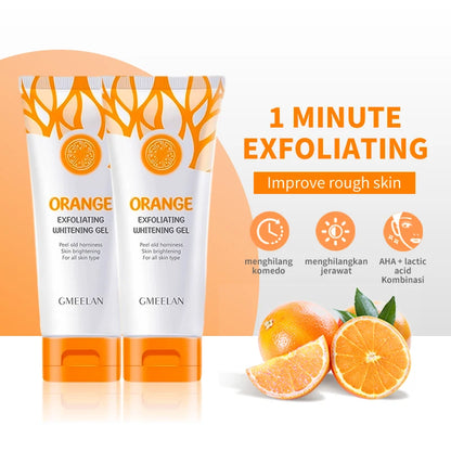 Orange Exfoliating Gel — Dead Skin Spot Remover, Brightening Peeling Scrub with Hydrating Moisturizer, 50g Korean Skin Care