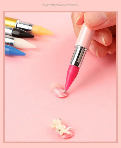 New Diamond Painting Pen Tool – Double-Head Multifunctional Nail Pen, Metal Material, Diamond Painting Accessories