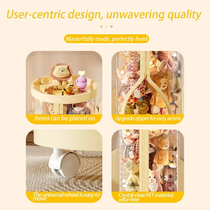Transparent Doll & Plush Toy Storage Box — DIY Zipper Organizer Tube for Kids’ Toys, Christmas Gift, and Home Use