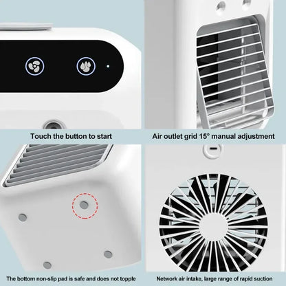 Portable Desktop Air Cooler - Mini Spray Humidifying Fan for Home, Dorm & Office Cooling