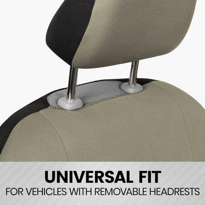 Universal Beige Car Seat Covers Full Set - Easy-Install Front and Rear Split Bench Seat Protectors for Cars, Trucks, SUVs, and Vans