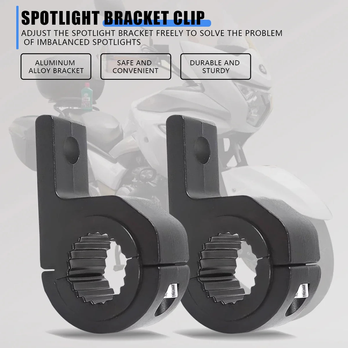 Universal Headlight Clamp Brackets Kit – 1/2pcs Tube Mount for Car, Truck, ATV & Motorcycle LED Work Lights