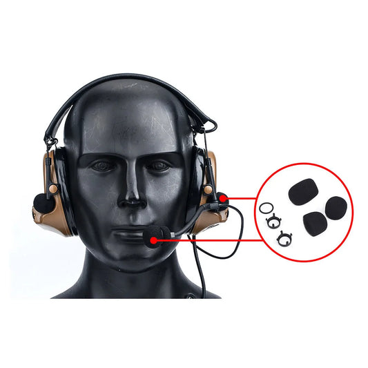 Tactical Headset Microphone Sponge Covers - Replacement Foam Accessories for Comtac Series Headphones WZ160