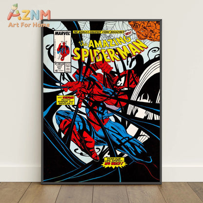 Spider-Man Comic Book Poster - Peter Parker Movie-Inspired Canvas Wall Art