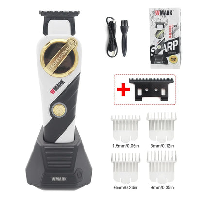 WMARK NG 9213 Professional Hair Trimmer for Men – 9000 RPM Magnetic Motor, DLC T-Blade, Zero Gapped Finishing Clipper