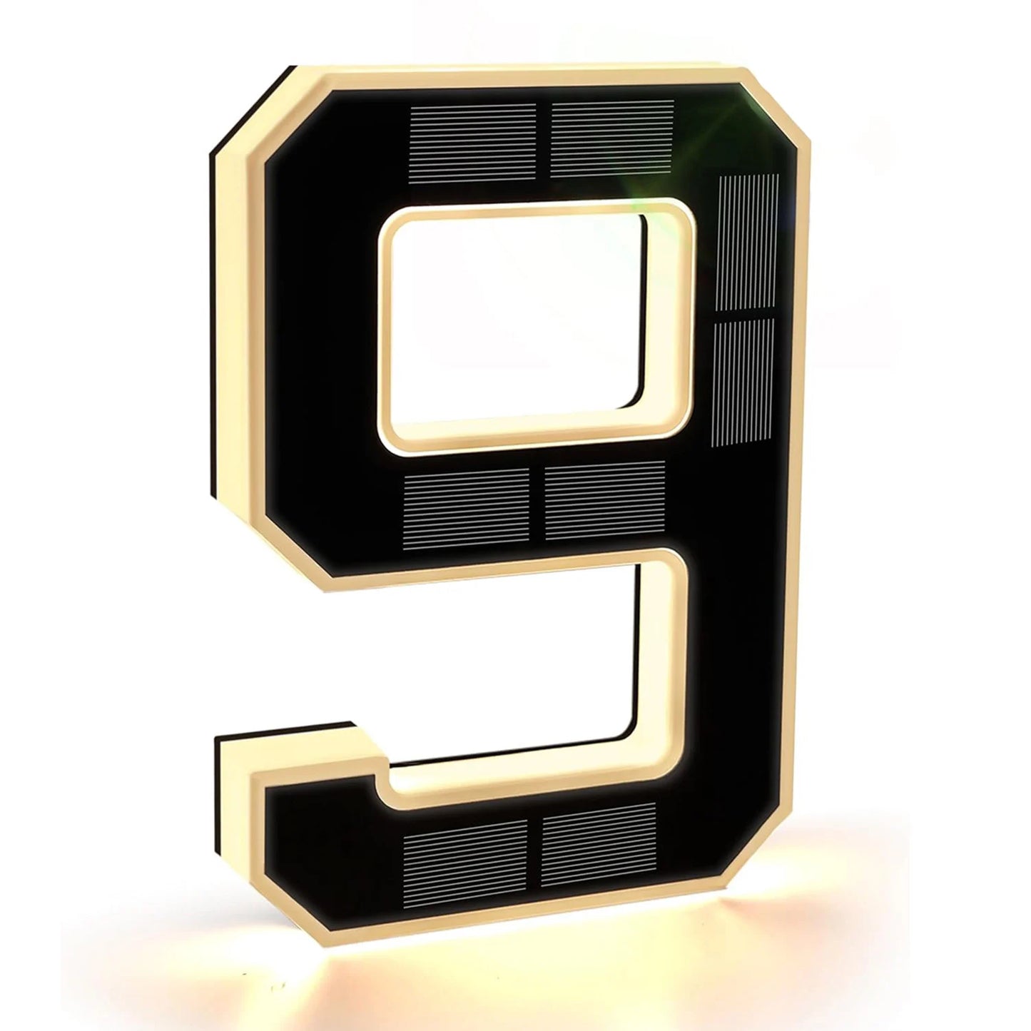 Solar House Number Light - Modern LED Address Sign with Light Sensor for Outdoor Use