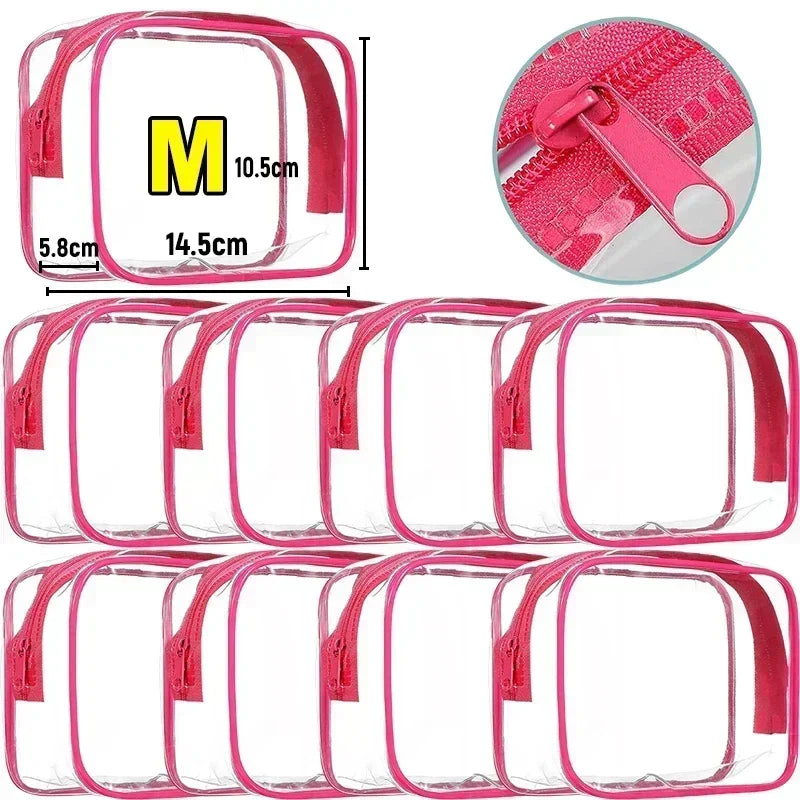 1/20PCS Transparent PVC Travel Organizer — Clear Makeup & Cosmetic Bag, Toiletry & Beauty Case