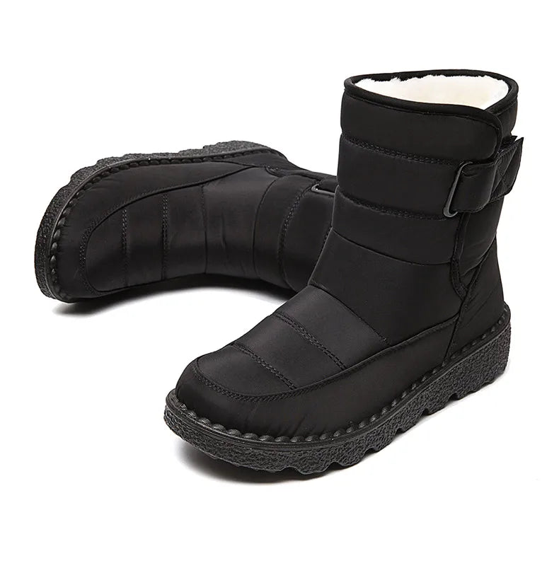 2024 Women's Winter Snow Boots – Waterproof, Warm Fur Ankle Boots in Korean Style