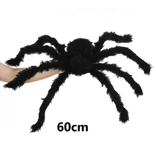 Large Plush Halloween Spider - Outdoor Party Decoration, Haunted House Prop and Prank Decor