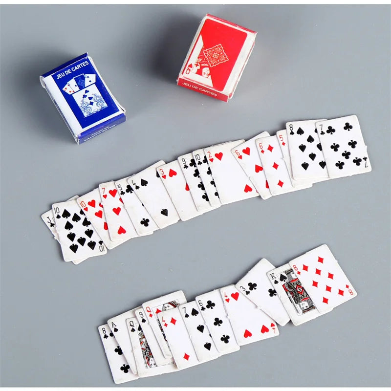 Mini Playing Poker Cards – Fun, Portable Stress Relief Game for Students & Casual Fingertip Play
