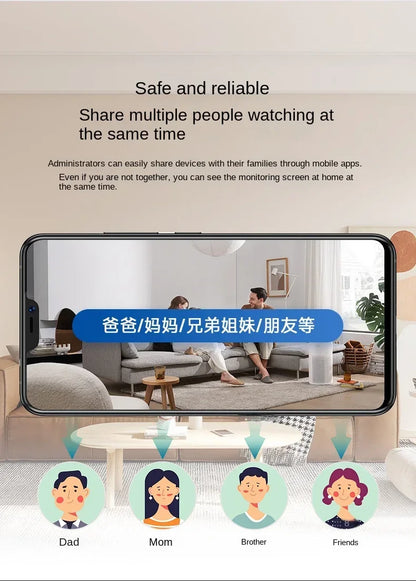 1080P Mini WiFi Camera - Battery Operated Wireless Security Cam with 360° Rotation Mobile Monitoring