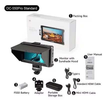 VILTROX DC-550 5.5” 4K HDMI Touch Screen Camera Monitor – 1920x1080 Full HD Studio Field Monitor with 3D LUT for Professional Video Shooting & Director Use