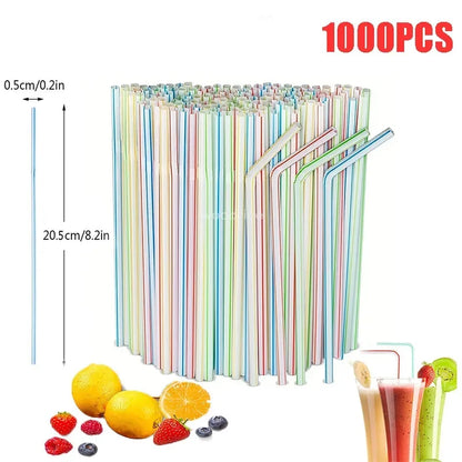 Multicolor Plastic Drinking Straws – Reusable Cola & Cocktail Straws for Bar, Party, Wedding, and Kitchen Use, Wholesale Pajitas
