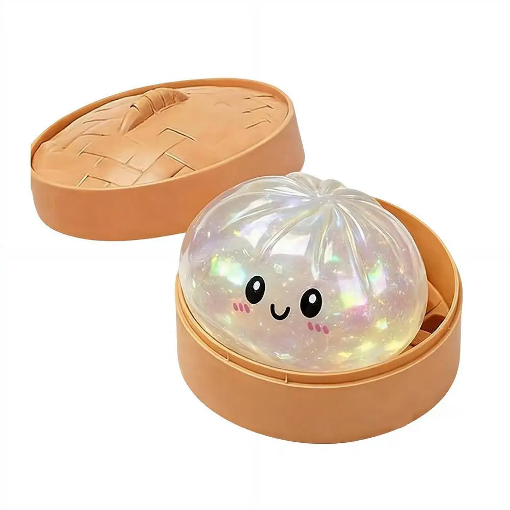 Realistic Giant Dumpling Squishy Toy – Soft TPR Bamboo Steamer Fidget Stress Relief & Creative Gift