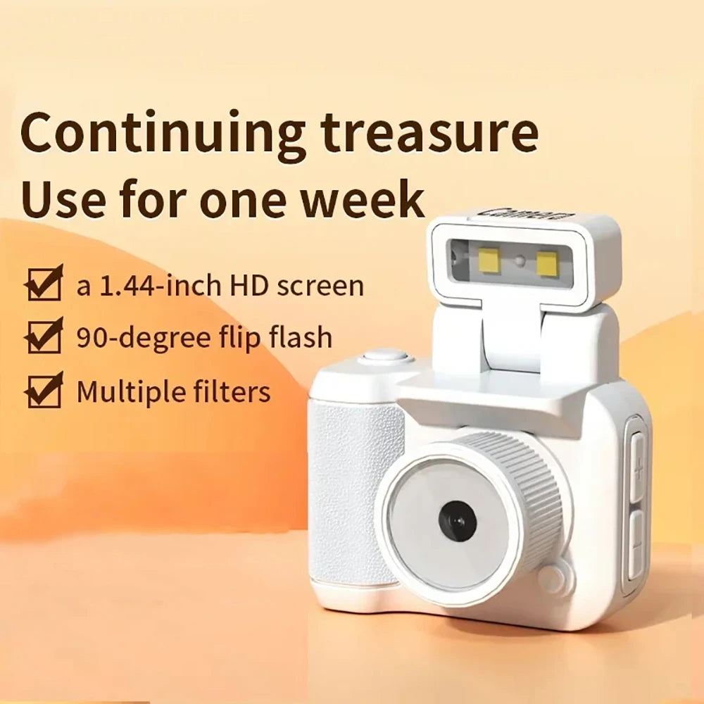 Y4000 Mini HD 1080P Camera with Screen – Portable Retro Compact Video Recorder with Flash and Battery Dock